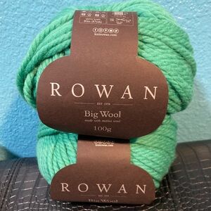 2X NWT Rowan Big Wool Yarn 100% Merino Wool 87 Yards Each in Color 0093 Midori